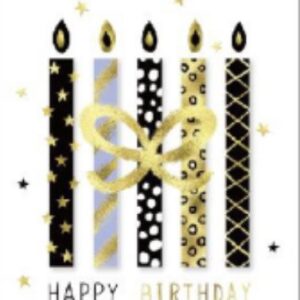 Happy birthday נרות זהב שחור