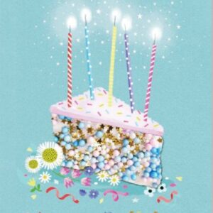 Happy birthday        עוגה ונרות עם חרוזים