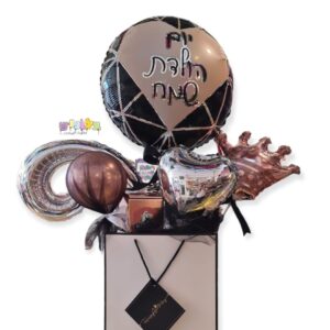 שקית בלונים קלאסית רוזגולד +שחור