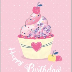 Happy birthday קאפקייק עם חרוזים
