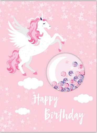Happy birthday חד קרן עם חרוזים