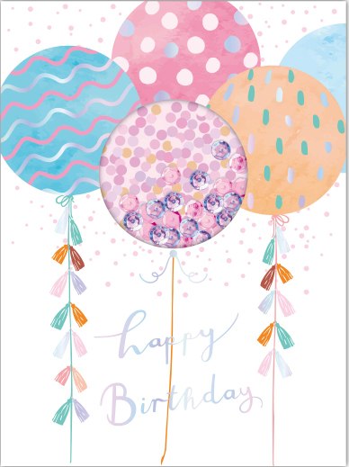 Happy birthday בלונים צבעוני עם חרוזים