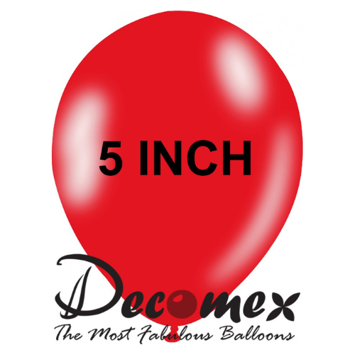 בלון 5" בצבע אדום חבילה 100 יחידות DECOMEX
