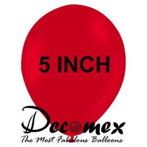 בלון 5" בצבע אדום רובי חבילה 100 יחידות DECOMEX