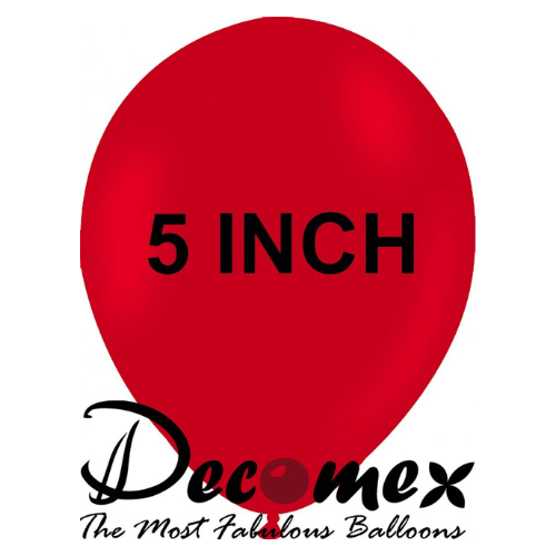 בלון 5" בצבע אדום רובי חבילה 100 יחידות DECOMEX