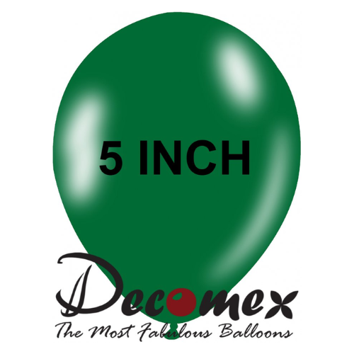 בלון 5" בצבע ירוק כהה חבילה 100 יחידות DECOMEX