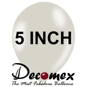 בלון 5" בצבע לבן מאובק חבילה 100 יחידות DECOMEX