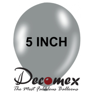 בלון 5" בצבע אפור חבילה 100 יחידות DECOMEX