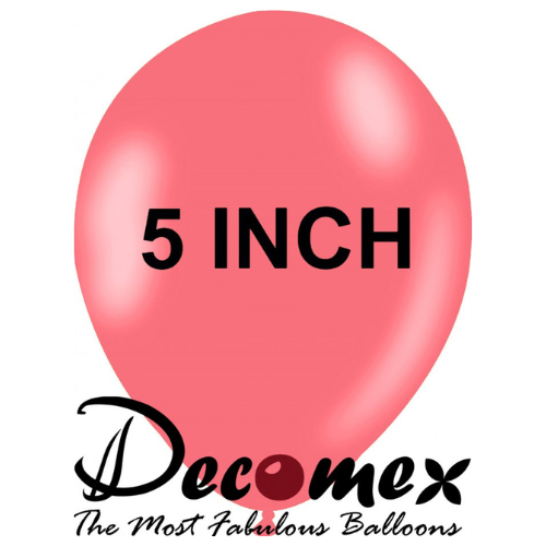 בלון 5" בצבע ורוד נסיכות חבילה 100 יחידות DECOMEX