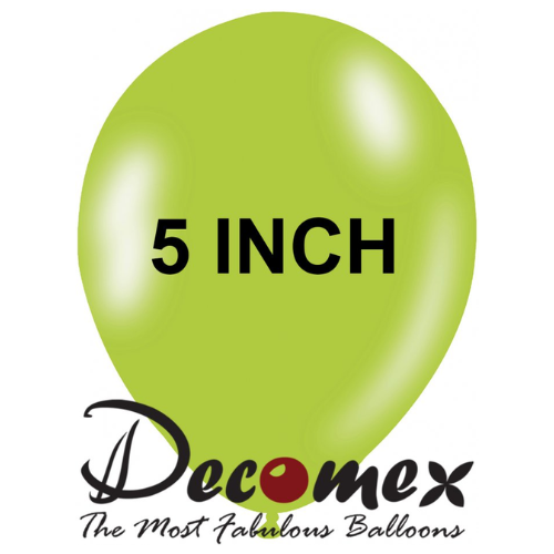 בלון 5" בצבע ירוק ליים מקרון חבילה 100 יחידות DECOMEX