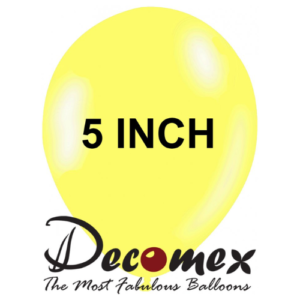 בלון 5" בצבע צהוב מקרון חבילה 100 יחידות DECOMEX