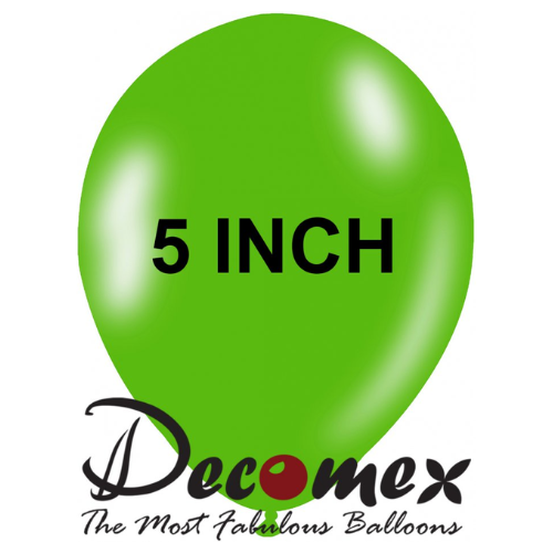 בלון 5" בצבע ירוק תפוח חבילה 100 יחידות DECOMEX