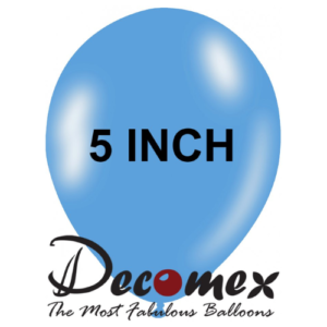 בלון 5" בצבע כחול בייבי חבילה 100 יחידות DECOMEX