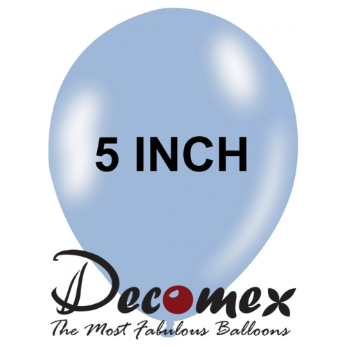בלון 5" בצבע תכלת מקרון חבילה 100 יחידות DECOMEX