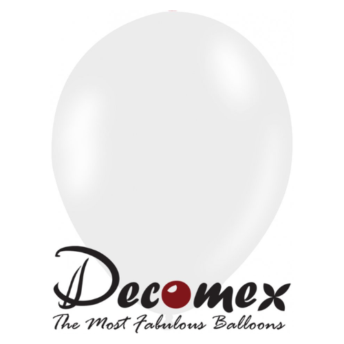 בלון 12" בצבע לבן 100 חבילה 100 יחידות DECOMEX