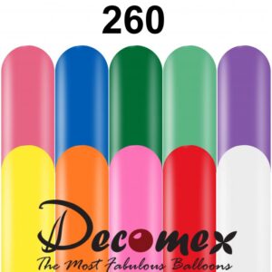 בלון נקניק 260 מעורב צבעיים 199 חבילה 100 יחידות DECOMEX