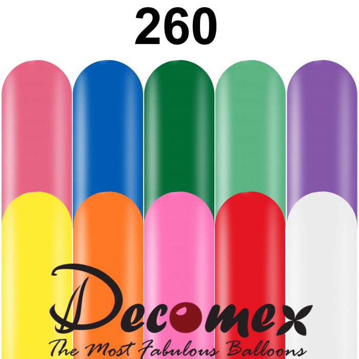בלון נקניק 260 מעורב צבעיים 199 חבילה 100 יחידות DECOMEX