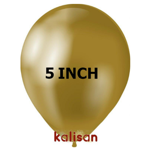 בלון גומי 5" בצבע כרום זהב 5001 חבילה 100 יחידות KALISAN