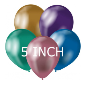 בלון גומי 5" מעורב צבעי כרום 5000 חבילה 100 יחידות KALISAN