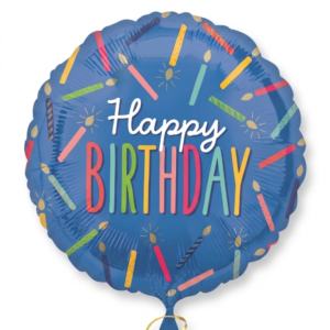 מיילר 18" – HAPPY BIRTHDAY נרות צבעוניים