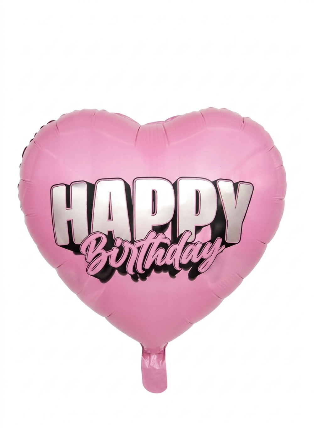 מיילר 18" – לב HAPPY BIRTHDAY ורוד