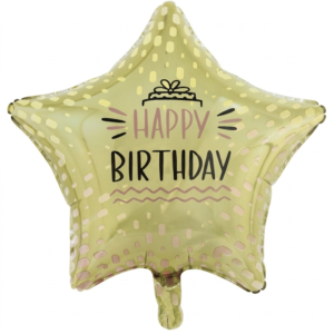 מיילר 18" – כוכב HAPPY BIRTHDAY זהב רוזגולד