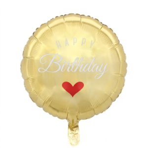 מיילר 18" – HAPPY BIRTHDAY עם לב אדום
