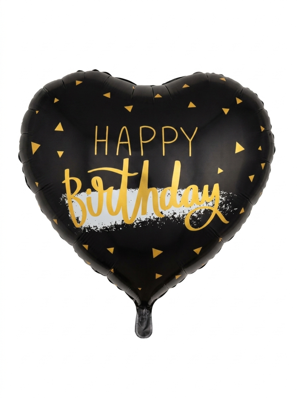 מיילר 26"- לב HAPPY BIRTHDAY משולשים שחור זהב