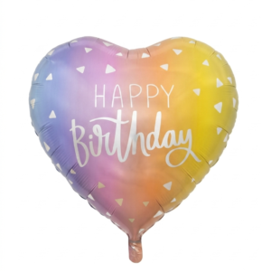 מיילר 26"- לב HAPPY BIRTHDAY משולשים צבעוני