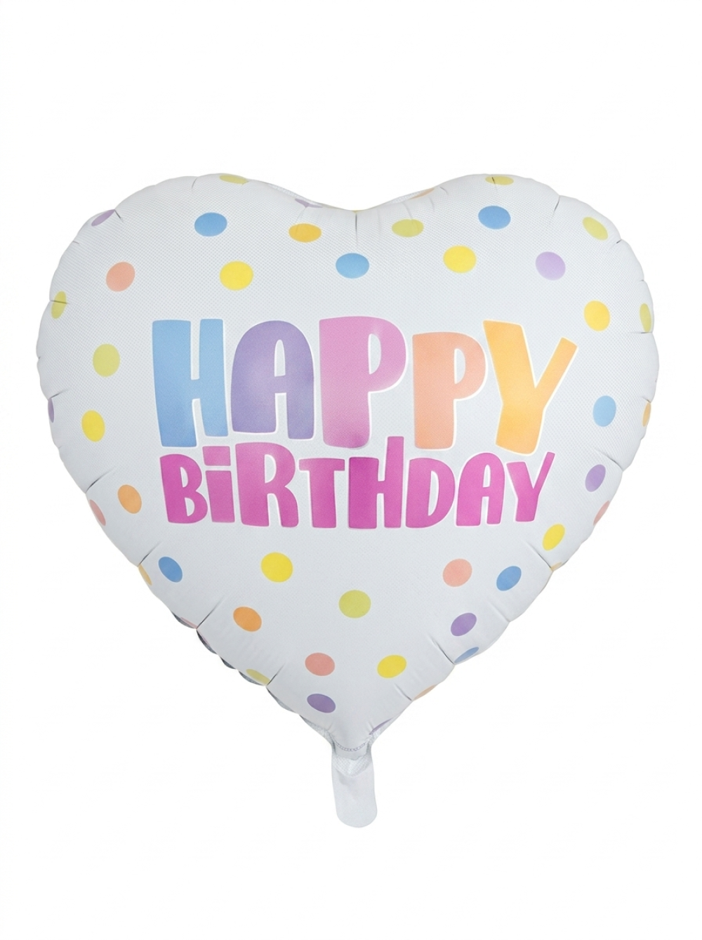 מיילר 26"- לב HAPPY BIRTHDAY נקודות צבעוניות
