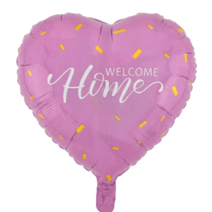 מיילר 18" – לב WELCOME HOME קונפטי ורוד