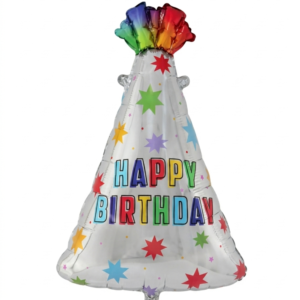 מיילר 30"- כובע HAPPY BIRTHDAY כוכבים צבעוני