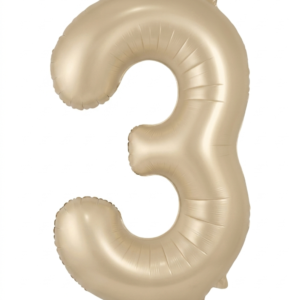 בלון ספרה 34" – מספר 3 קרם שמנת מט