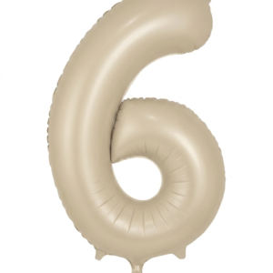 בלון ספרה 34" – מספר 6 קרם שמנת מט