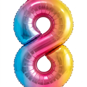 בלון ספרה 34" – מספר 8 אומברה צבעוני