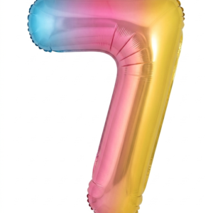 בלון ספרה 34" – מספר 7 אומברה צבעוני