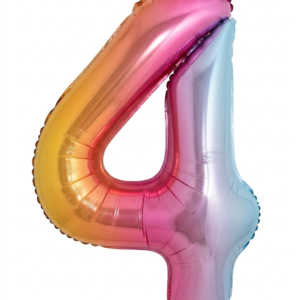 בלון ספרה 34" – מספר 4 אומברה צבעוני