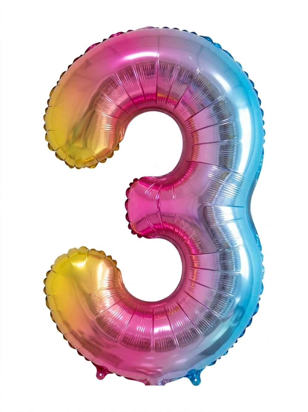 בלון ספרה 34" – מספר 3 אומברה צבעוני