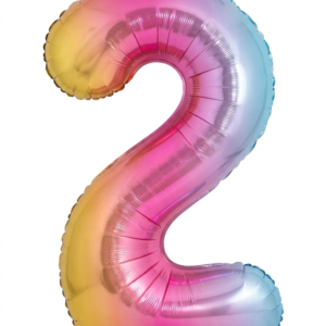 בלון ספרה 34" – מספר 2 אומברה צבעוני