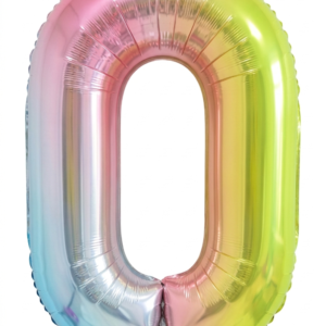 בלון ספרה 34" – מספר 0 אומברה צבעוני
