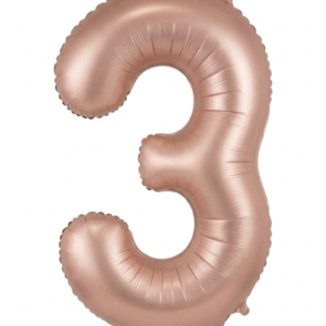 בלון ספרה 34" – מספר 3 רוזגולד מט