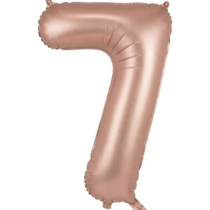 בלון ספרה 34" – מספר 7 רוזגולד מט
