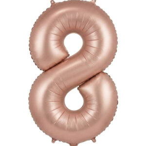 בלון ספרה 34" – מספר 8 רוזגולד מט