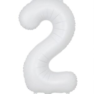 בלון ספרה 34" – מספר 2 לבן מט
