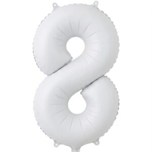 בלון ספרה 34" – מספר 8 לבן מט