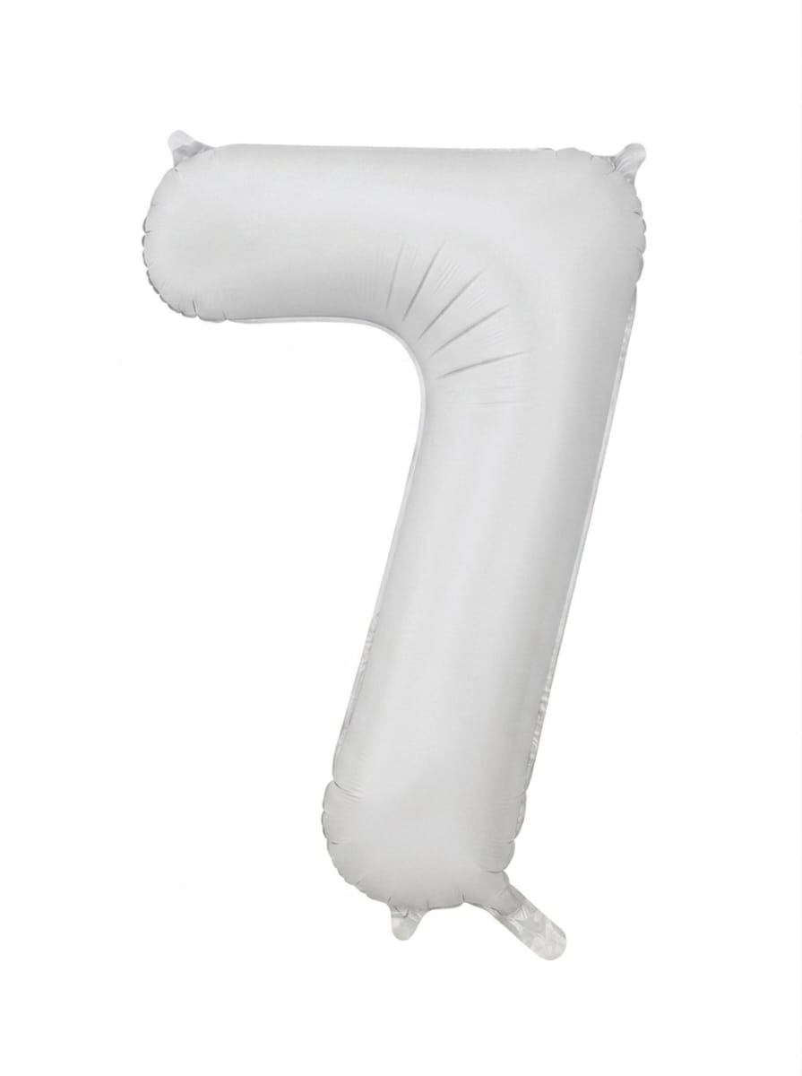 בלון ספרה 34" – מספר 7 לבן מט