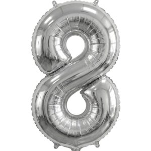 בלון ספרה 34" – מספר 8 כסף
