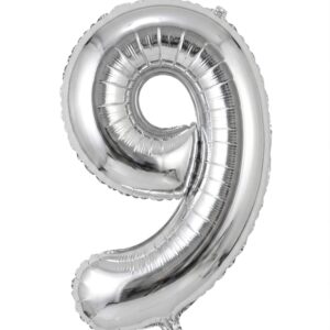 בלון ספרה 34" – מספר 9 כסף