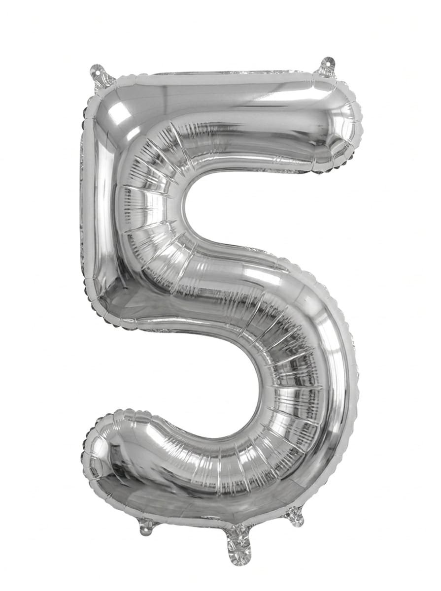 בלון ספרה 34" – מספר 5 כסף