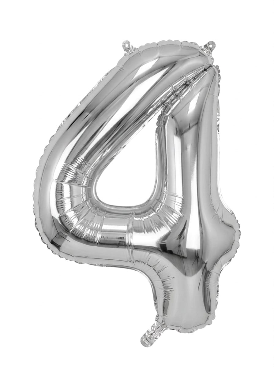בלון ספרה 34" – מספר 4 כסף